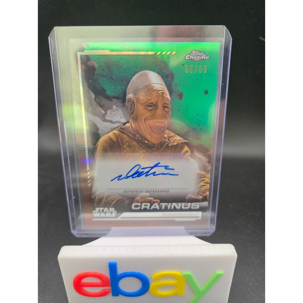 Topps Chrome Star Wars Dee Tails Cratinus Autograph Green Refractor 55/99 AU-CI